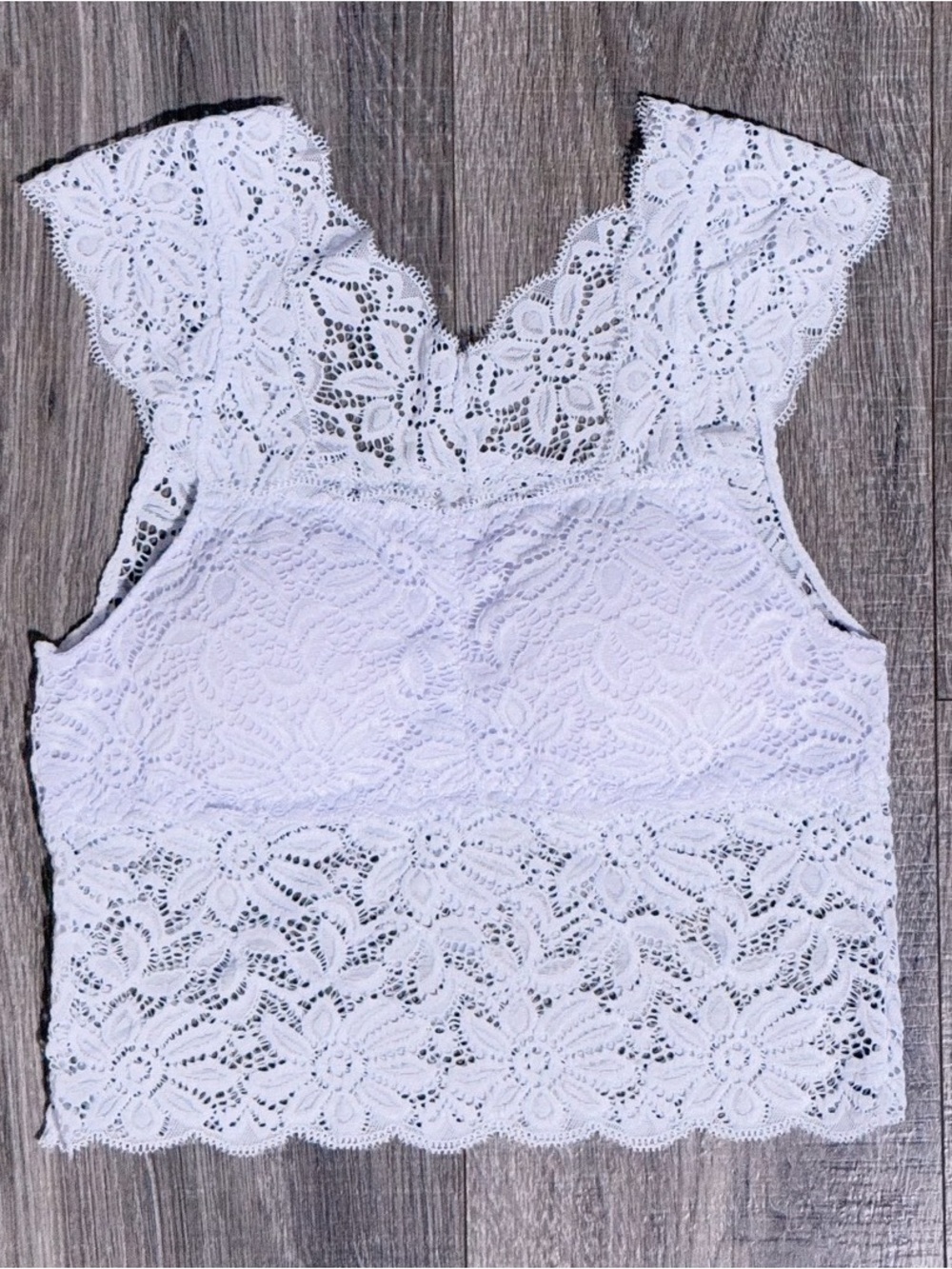 White Lace Crop Tank Top